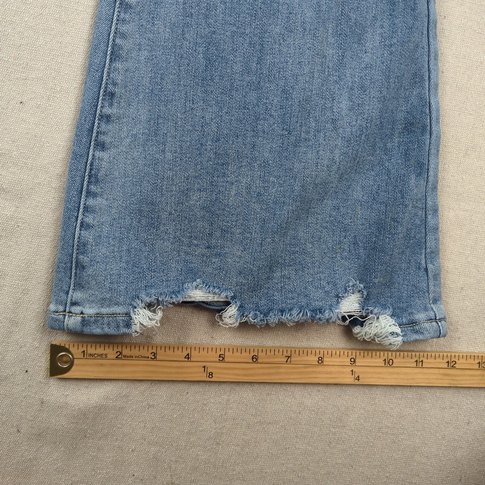 Risen Jeans Womens 30 Blue Distressed Flare Stretch Boho Hippie - Picture 6 of 16